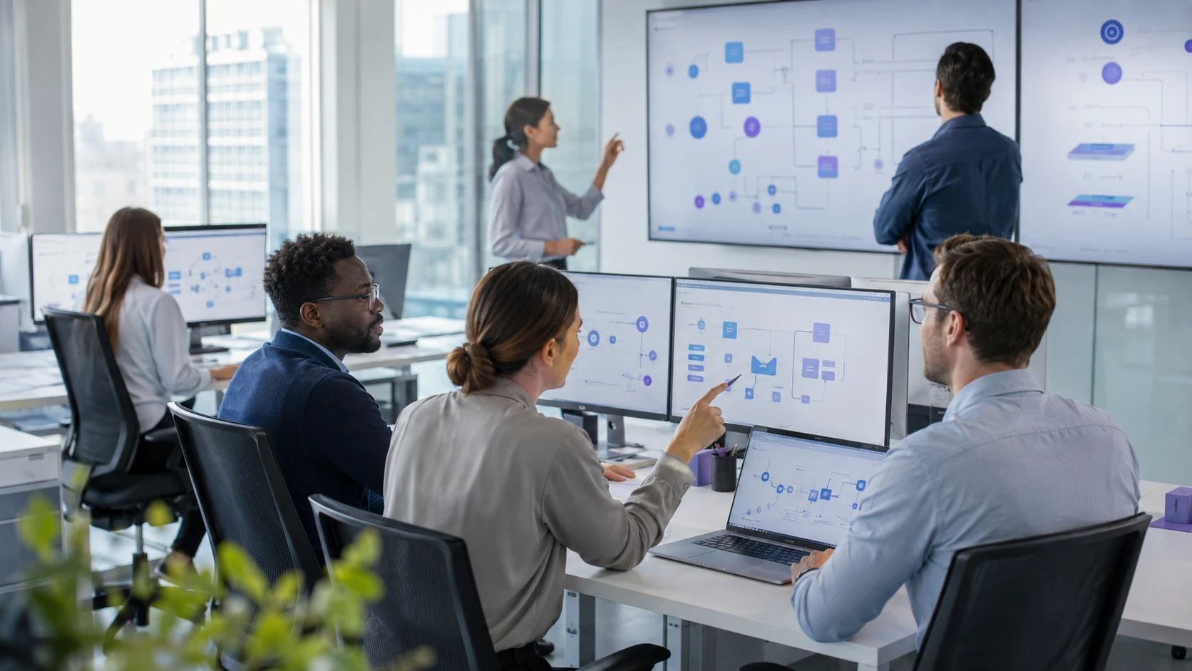 Softwareteam entwickelt gemeinsam digitale Geschäftsprozesse